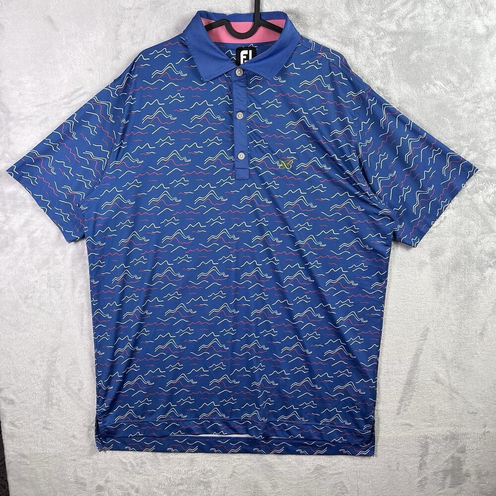 Footjoy Polo Men's Large Blue Mountians Banyan Creek Golf Course FL Collared
